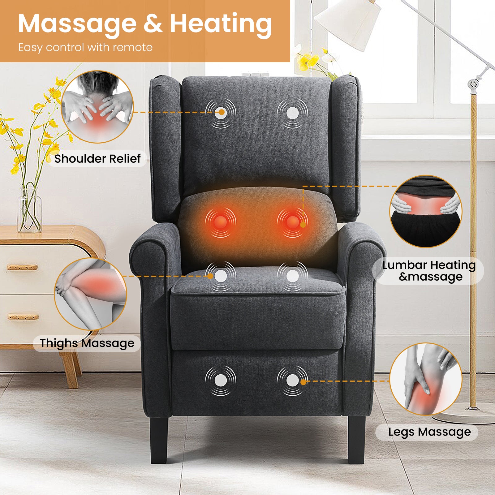Heating in the massage chair
