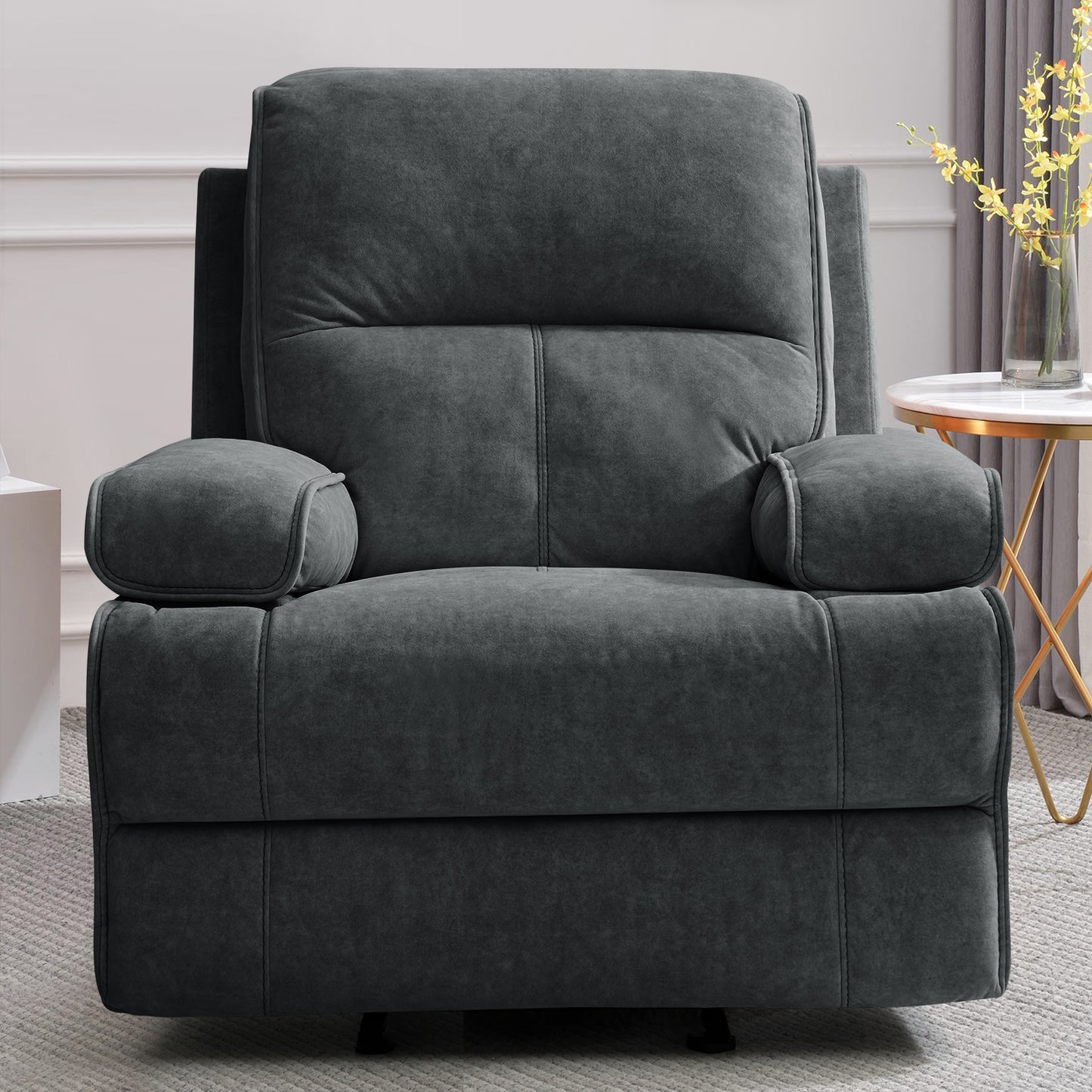 Recliner Rocking Chair Modern Ergonomic Lounge Single Sofa Seat Living Room Lounge Recliners Memory Sponge Filling