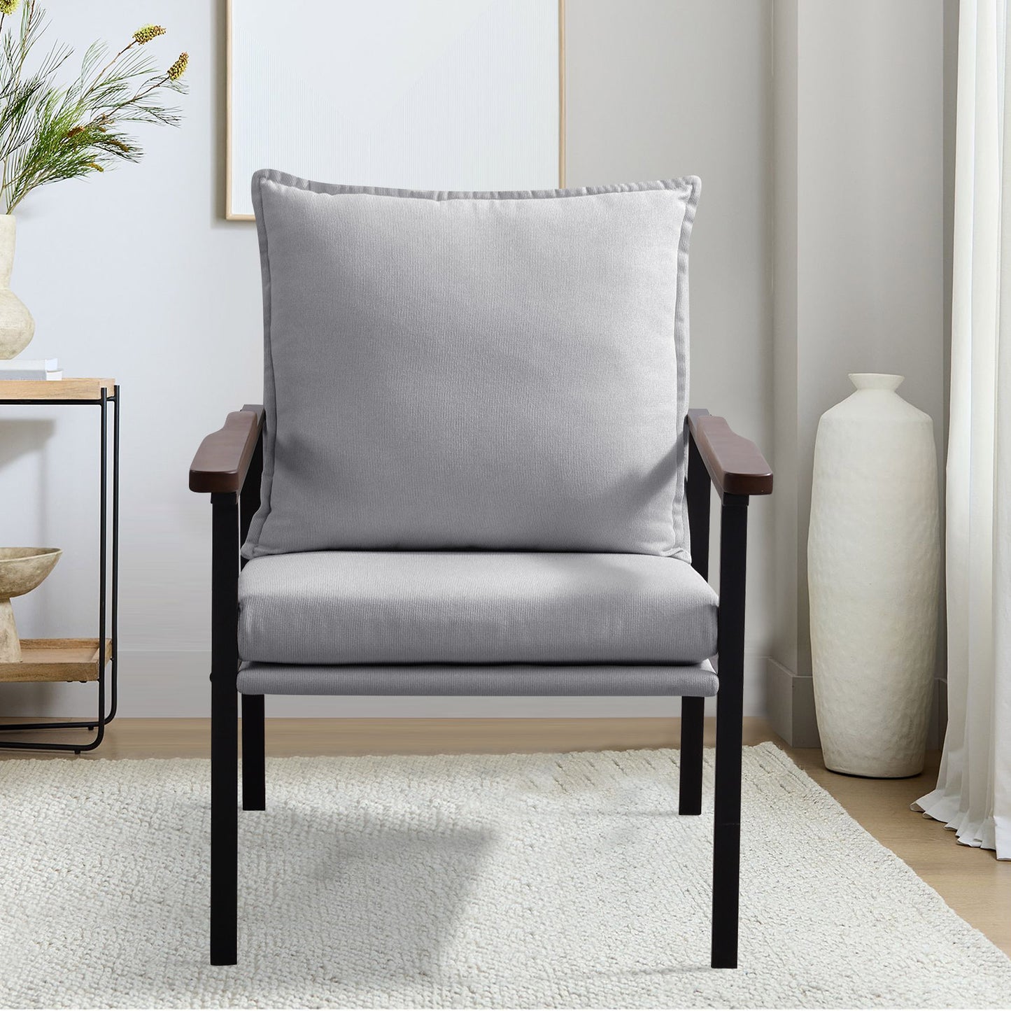 Boutique 6-color casual chair, steel super soft cushion cushion